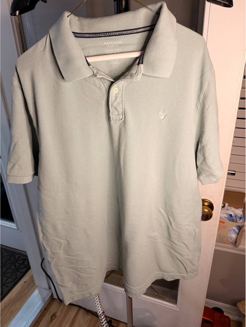 American Eagle Super Soft Light Sage Polo Shirt